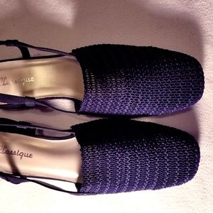 Classique Blue Slingback Shoes